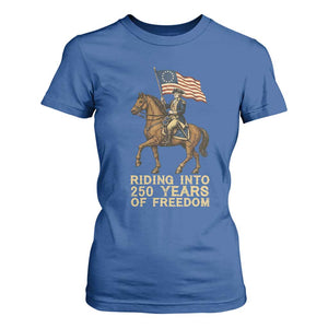 George Washington T Shirt For Women Riding Into 250 Years Of Freedom TS12 Royal Blue Print Your Wear