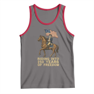 George Washington Tank Top Riding Into 250 Years Of Freedom TS12 Deep Heather Red Print Your Wear