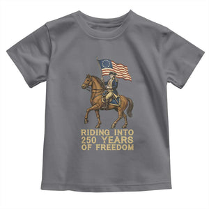 George Washington Toddler T Shirt Riding Into 250 Years Of Freedom TS12 Charcoal Print Your Wear