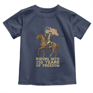 George Washington Toddler T Shirt Riding Into 250 Years Of Freedom TS12 Navy Print Your Wear