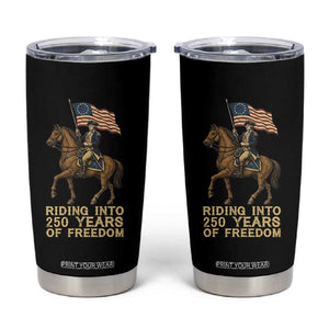 George Washington Tumbler Cup Riding Into 250 Years Of Freedom TS12 Black Print Your Wear