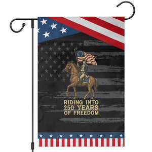 George Washington Garden Flag Riding Into 250 Years Of Freedom TS12 Distressed Black Blue Print Your Wear