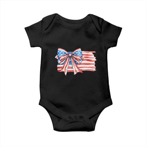Patriotic American Flag Bow Baby Onesie Gift For Women TS12 Black Print Your Wear