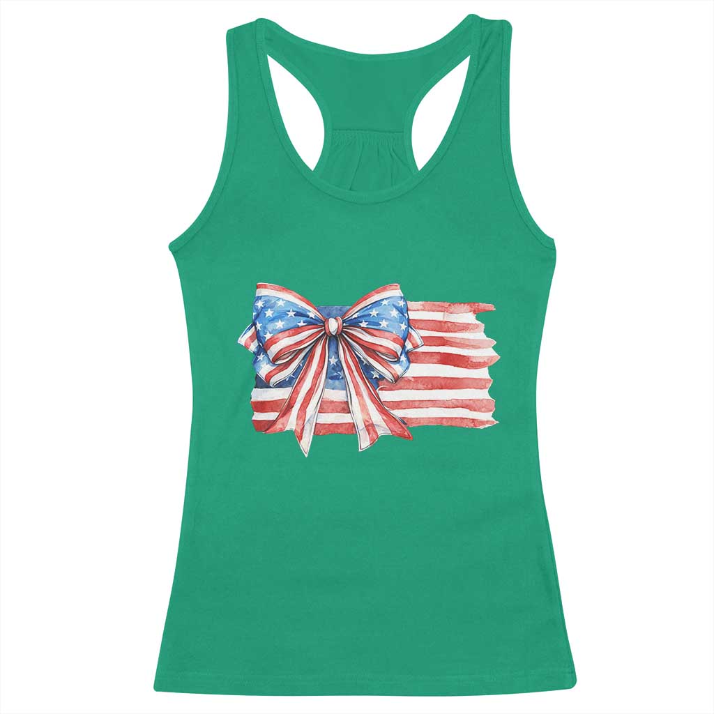 Patriotic American Flag Bow Racerback Tank Top Gift For Women TS12 Irish Green Print Your Wear