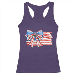 Patriotic American Flag Bow Racerback Tank Top Gift For Women TS12 Purple Print Your Wear