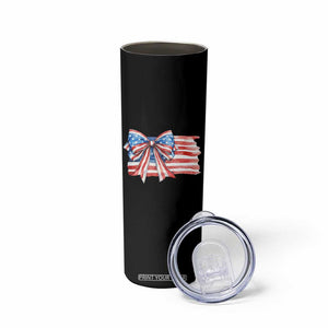 Patriotic American Flag Bow Skinny Tumbler Gift For Women TS12 Print Your Wear