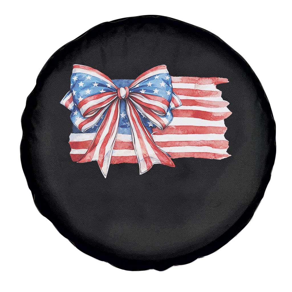 Patriotic American Flag Bow Spare Tire Cover Gift For Women TS12 Print Your Wear