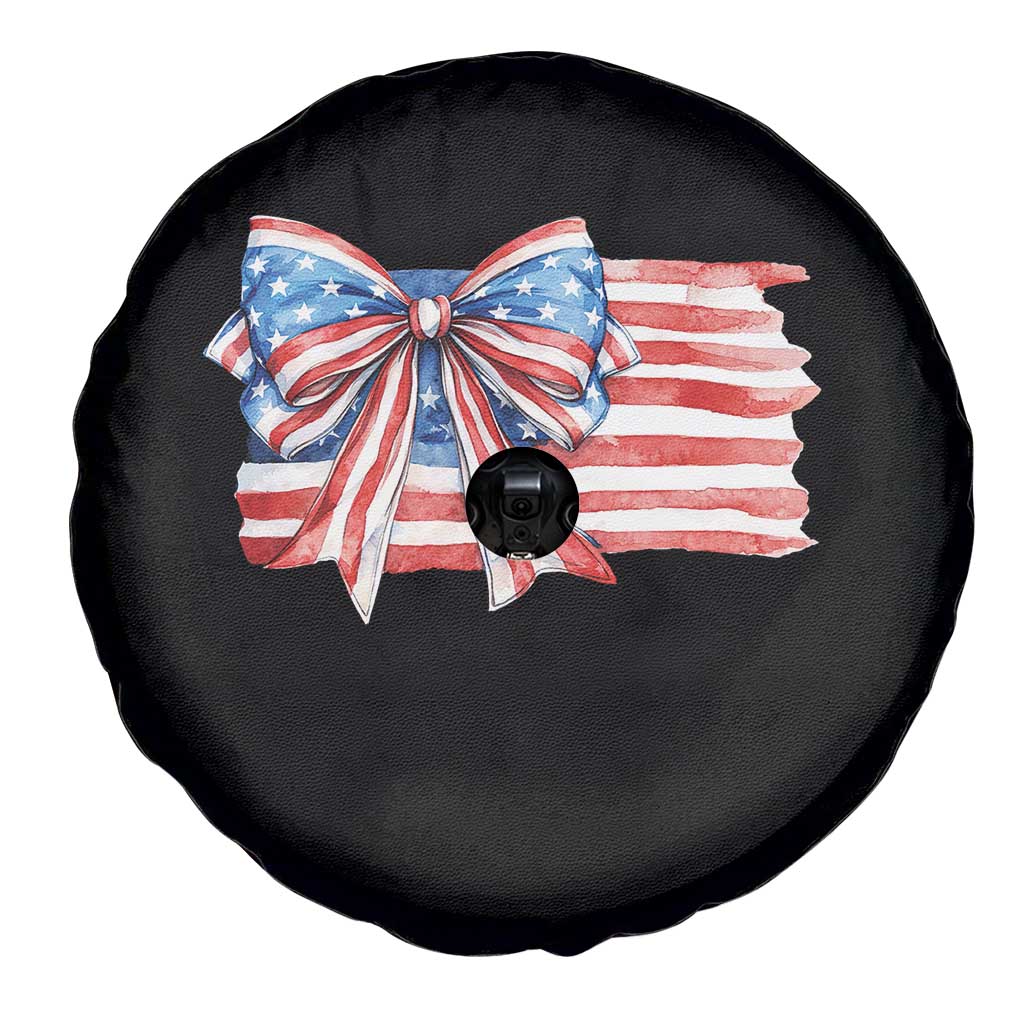 Patriotic American Flag Bow Spare Tire Cover Gift For Women TS12 Print Your Wear