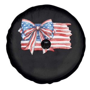Patriotic American Flag Bow Spare Tire Cover Gift For Women TS12 Print Your Wear