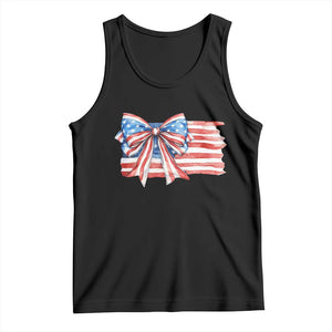Patriotic American Flag Bow Tank Top Gift For Women TS12 Black Print Your Wear