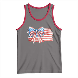 Patriotic American Flag Bow Tank Top Gift For Women TS12 Deep Heather Red Print Your Wear