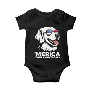 Merica Golden Retriever Lover Baby Onesie 250th Anniversary Gift TS12 Black Print Your Wear