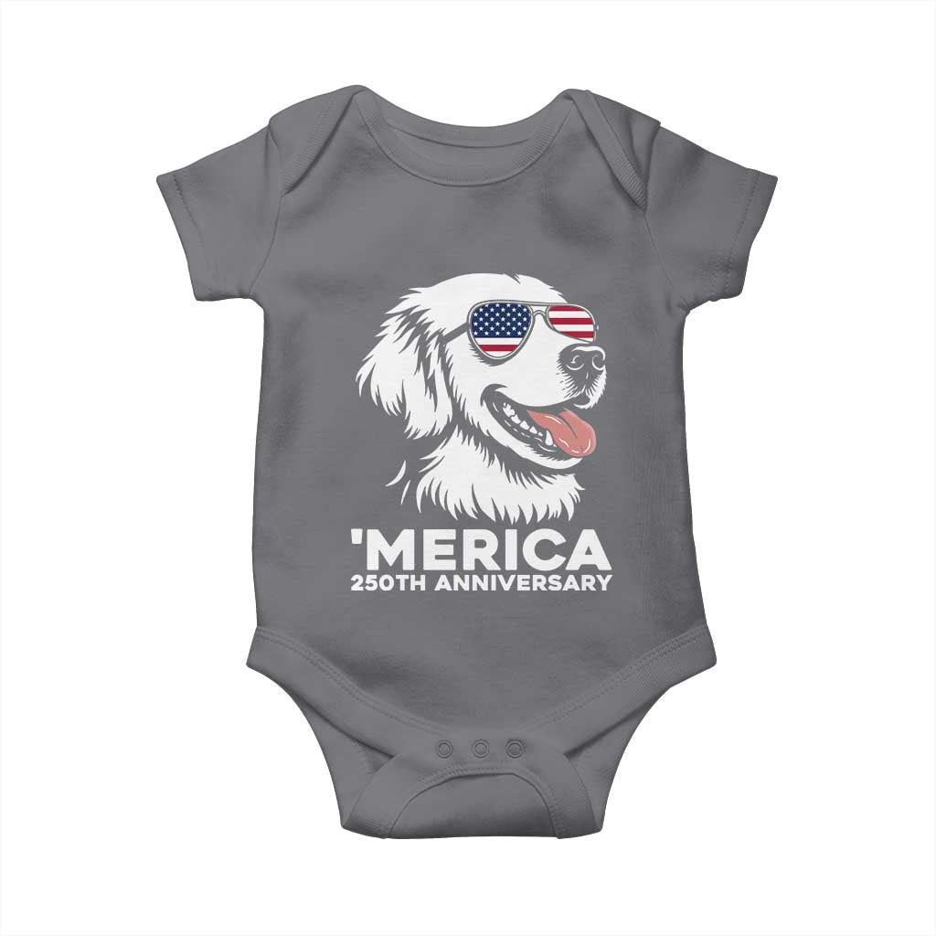 Merica Golden Retriever Lover Baby Onesie 250th Anniversary Gift TS12 Charcoal Print Your Wear