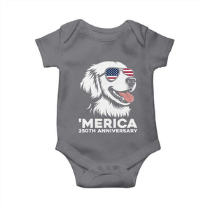 Merica Golden Retriever Lover Baby Onesie 250th Anniversary Gift TS12 Charcoal Print Your Wear