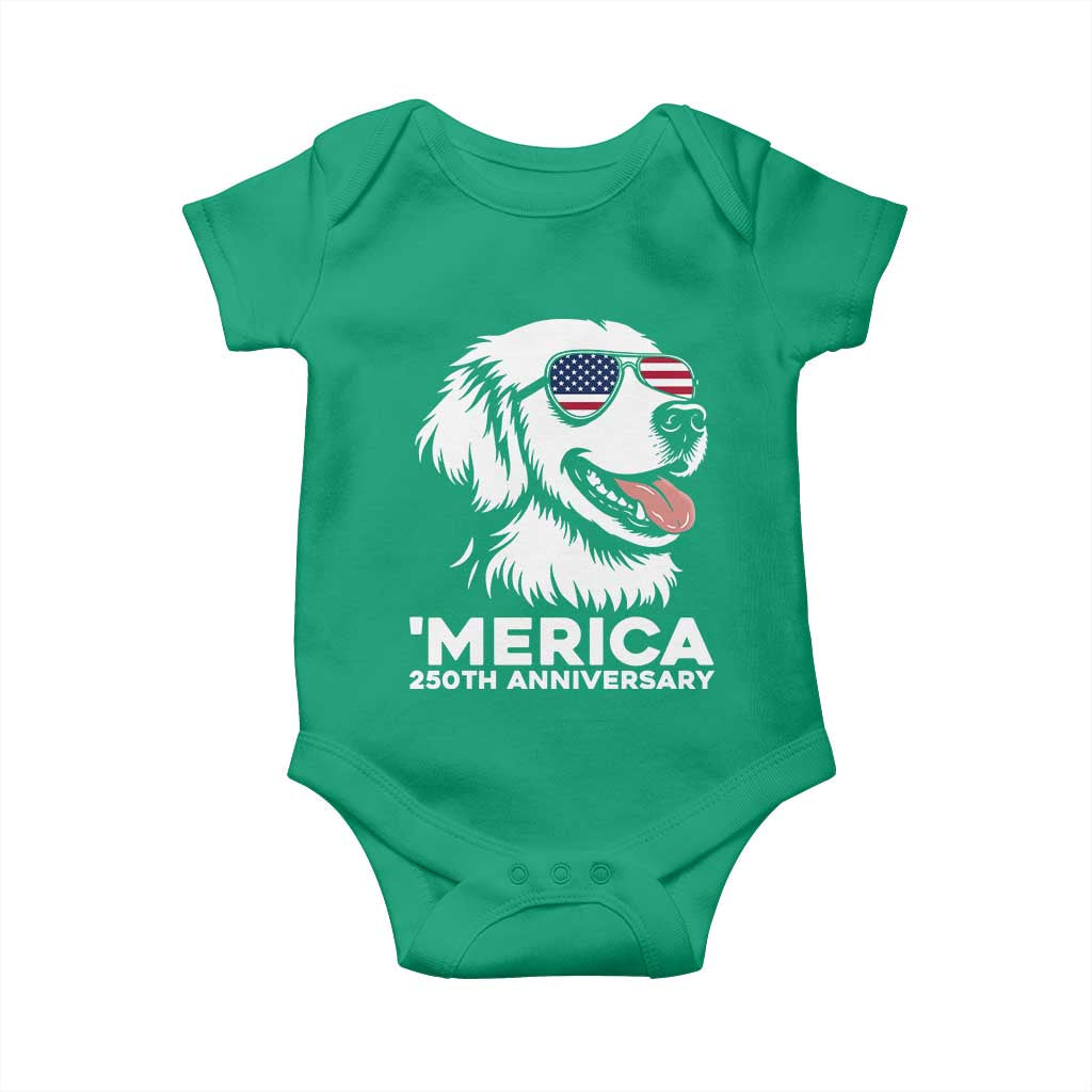 Merica Golden Retriever Lover Baby Onesie 250th Anniversary Gift TS12 Irish Green Print Your Wear