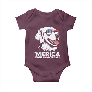 Merica Golden Retriever Lover Baby Onesie 250th Anniversary Gift TS12 Maroon Print Your Wear