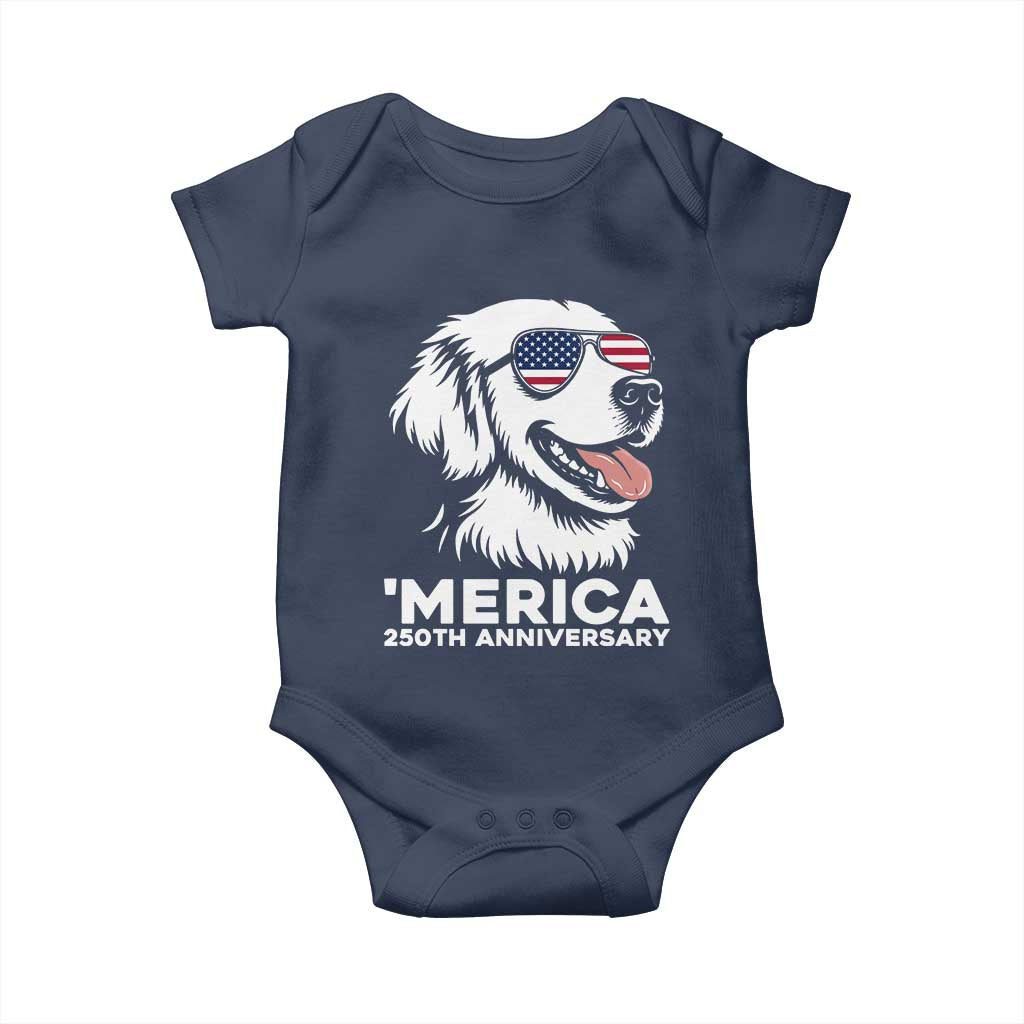 Merica Golden Retriever Lover Baby Onesie 250th Anniversary Gift TS12 Navy Print Your Wear