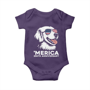 Merica Golden Retriever Lover Baby Onesie 250th Anniversary Gift TS12 Purple Print Your Wear