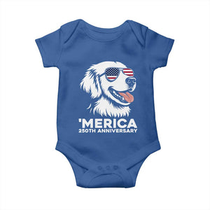 Merica Golden Retriever Lover Baby Onesie 250th Anniversary Gift TS12 Royal Blue Print Your Wear