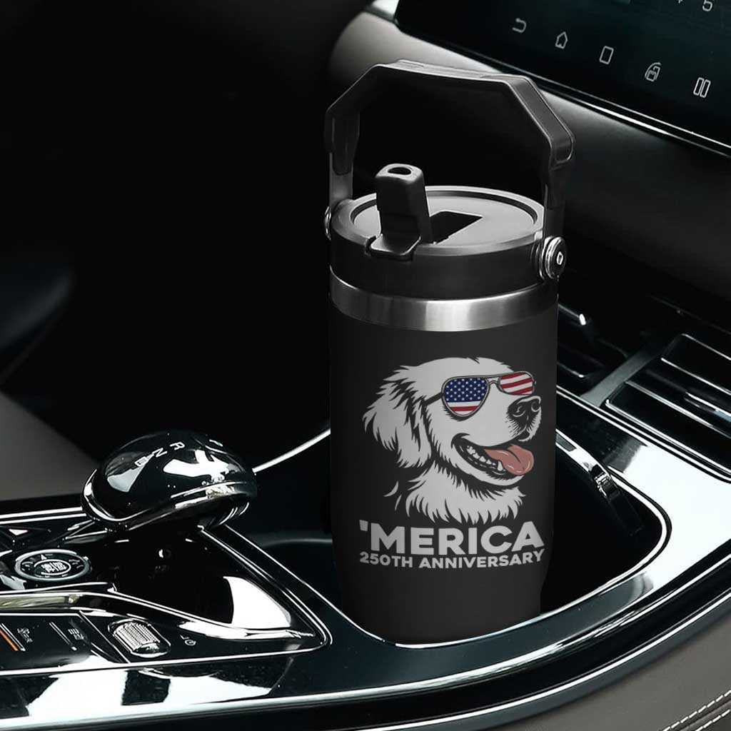 Merica Golden Retriever Lover Flip Straw Tumbler 250th Anniversary Gift TS12 Print Your Wear