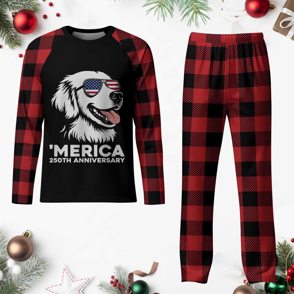 Merica Golden Retriever Lover Plaid Pajama Set 250th Anniversary Gift TS12 Buffalo Plaid Print Your Wear