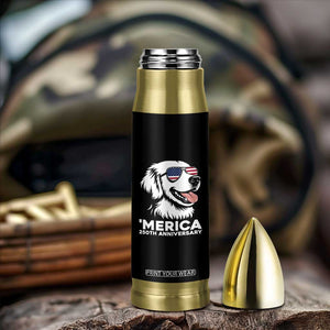 Merica Golden Retriever Lover Bullet Tumbler 250th Anniversary Gift TS12 Print Your Wear