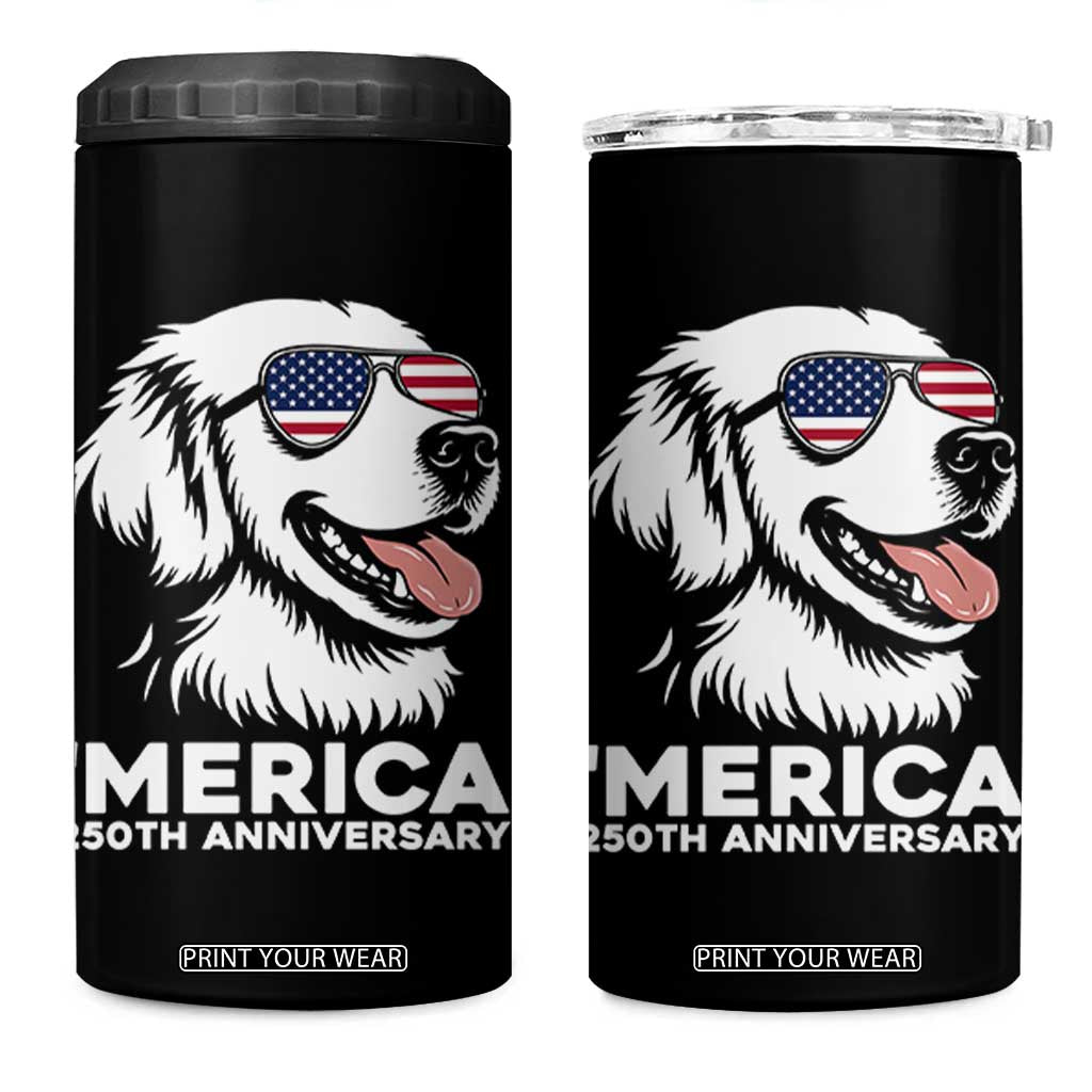 Merica Golden Retriever Lover 4 in 1 Can Cooler Tumbler 250th Anniversary Gift TS12 One Size: 16 oz Black Print Your Wear