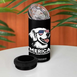 Merica Golden Retriever Lover 4 in 1 Can Cooler Tumbler 250th Anniversary Gift TS12 Print Your Wear