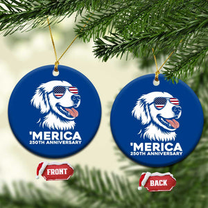 Merica Golden Retriever Lover Ceramic Ornament 250th Anniversary Gift TS12 1pc Blue Print Your Wear