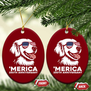 Merica Golden Retriever Lover Ceramic Ornament 250th Anniversary Gift TS12 Print Your Wear