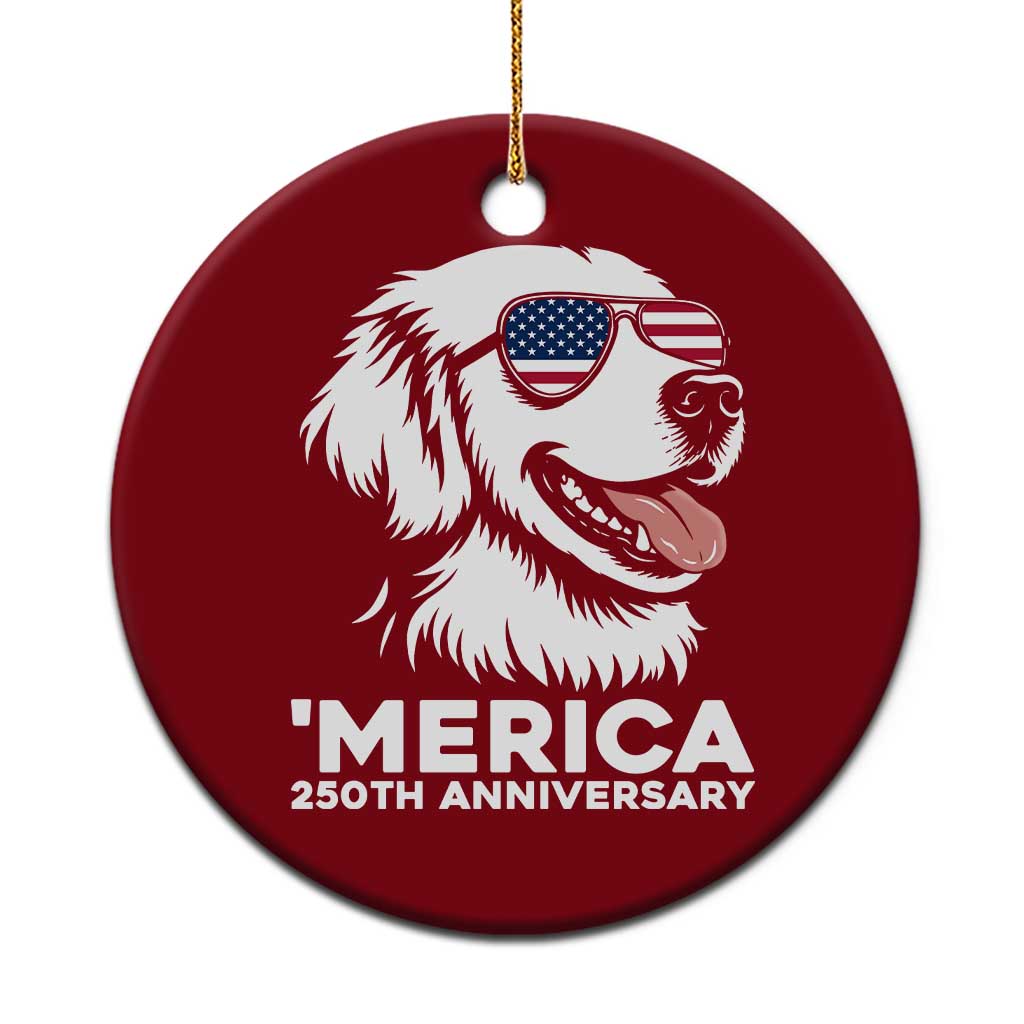 Merica Golden Retriever Lover Ceramic Ornament 250th Anniversary Gift TS12 1pc Red Print Your Wear