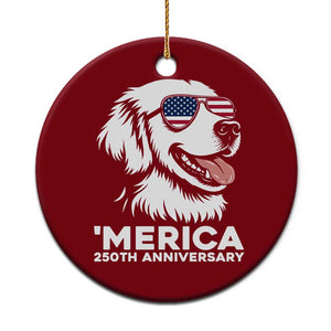 Merica Golden Retriever Lover Ceramic Ornament 250th Anniversary Gift TS12 1pc Red Print Your Wear
