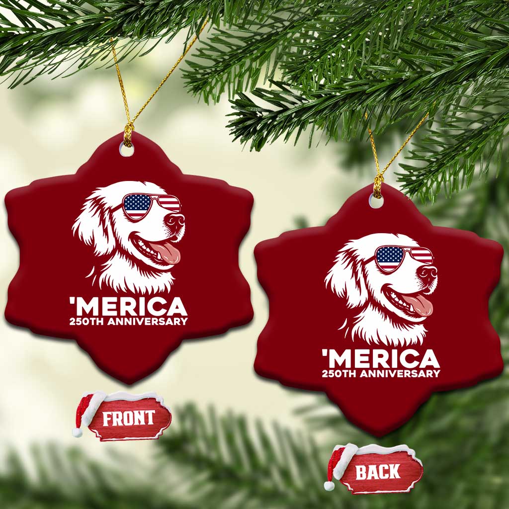 Merica Golden Retriever Lover Ceramic Ornament 250th Anniversary Gift TS12 Print Your Wear