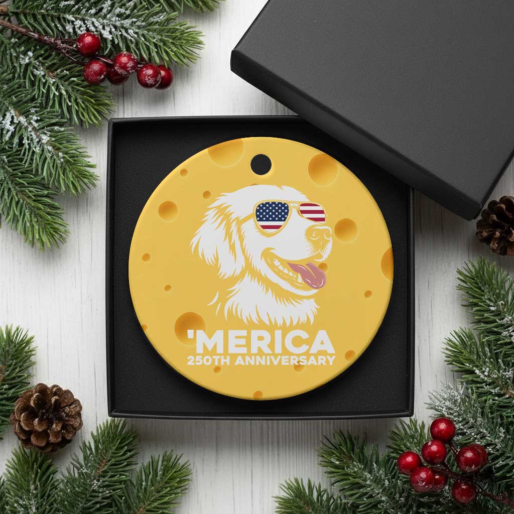 Merica Golden Retriever Lover Ceramic Ornament 250th Anniversary Gift TS12 1pc Yellow Cheese Print Your Wear