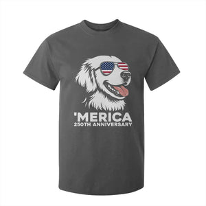 Merica Golden Retriever Lover T Shirt For Kid 250th Anniversary Gift TS12 Dark Heather Print Your Wear