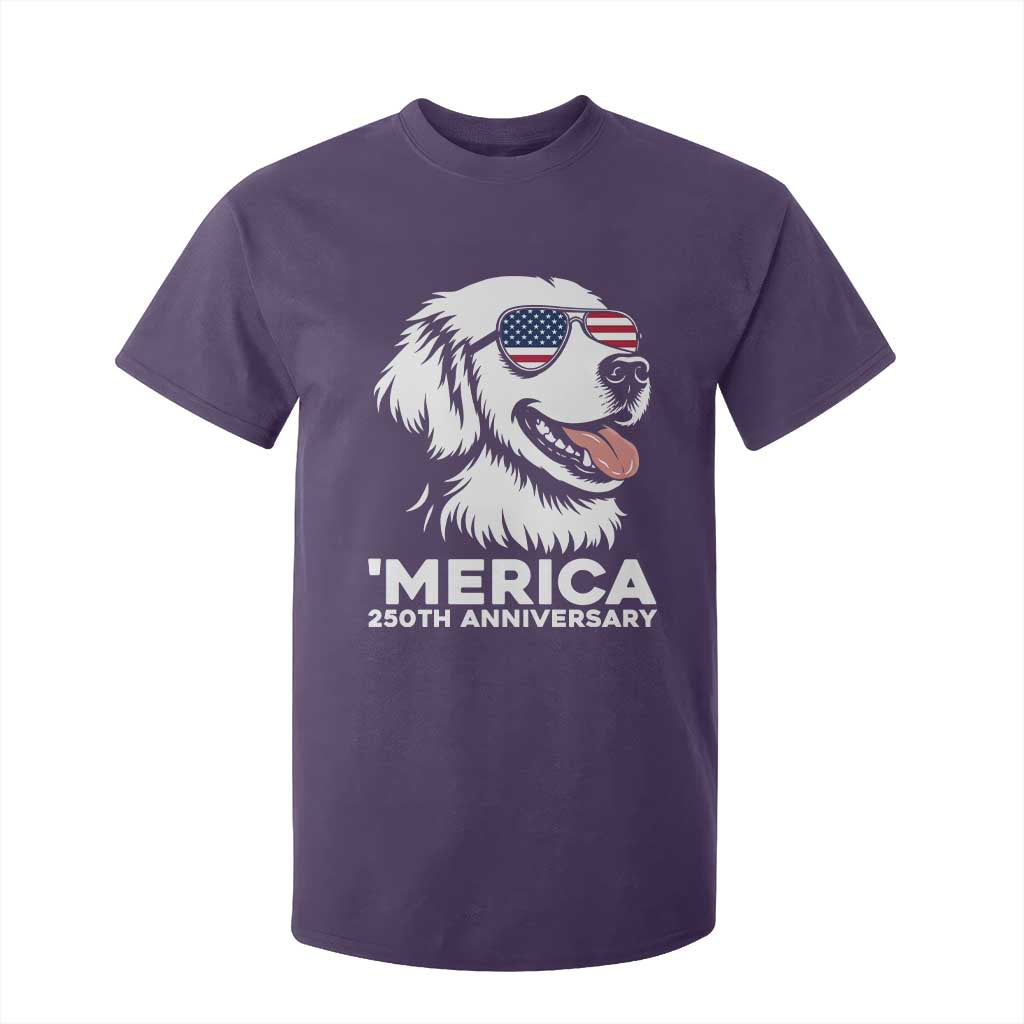 Merica Golden Retriever Lover T Shirt For Kid 250th Anniversary Gift TS12 Purple Print Your Wear