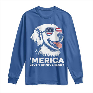 Merica Golden Retriever Lover Long Sleeve Shirt 250th Anniversary Gift TS12 Royal Blue Print Your Wear