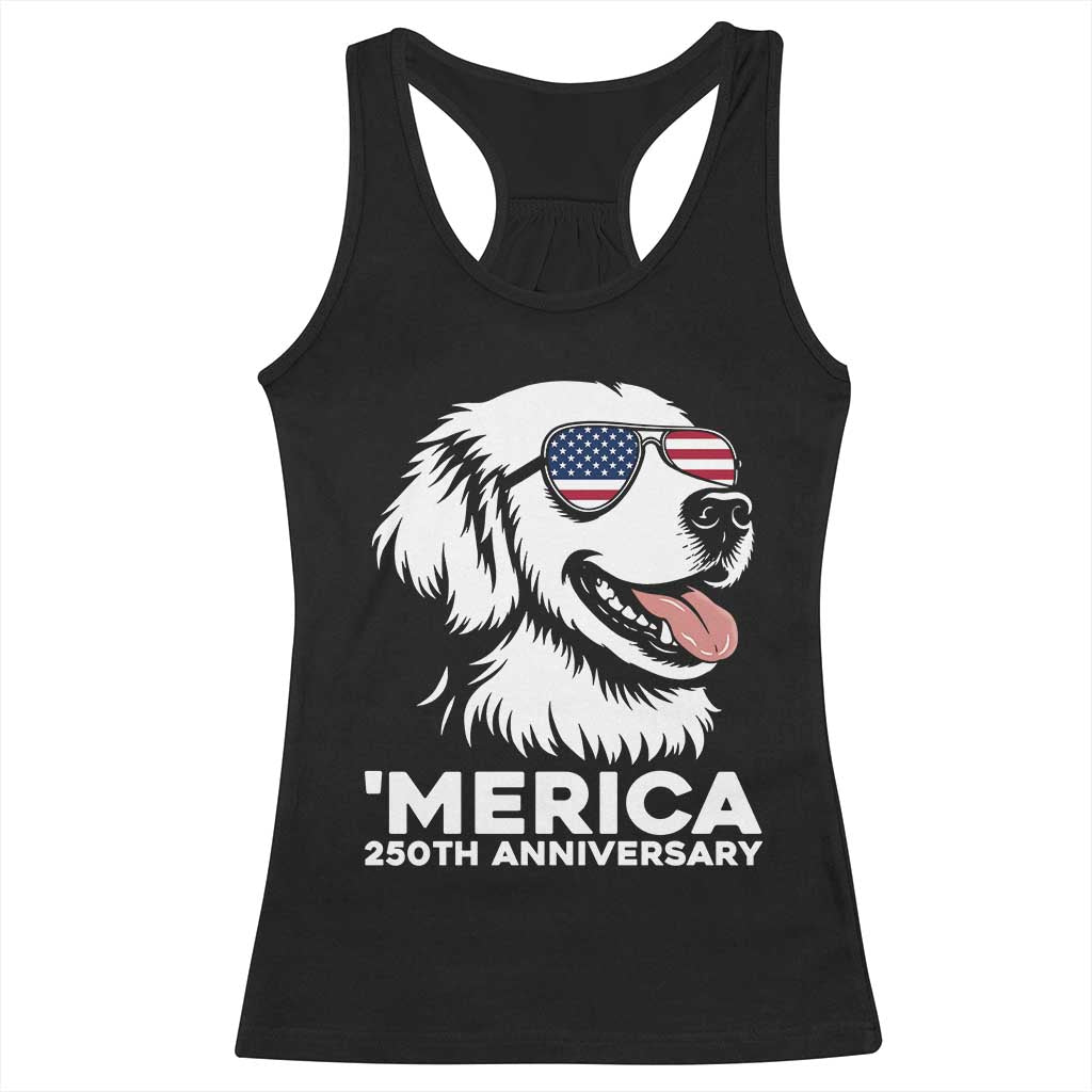 Merica Golden Retriever Lover Racerback Tank Top 250th Anniversary Gift TS12 Black Print Your Wear