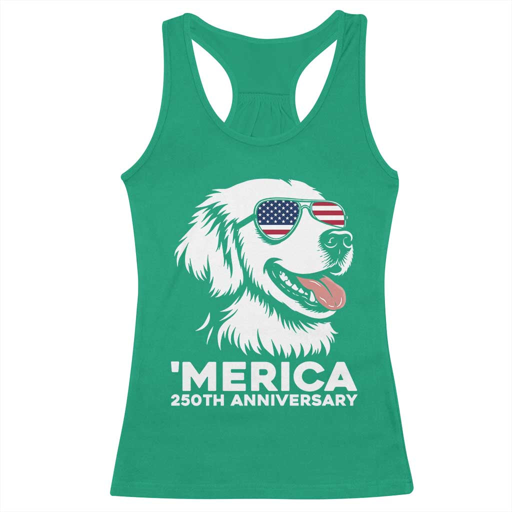 Merica Golden Retriever Lover Racerback Tank Top 250th Anniversary Gift TS12 Irish Green Print Your Wear