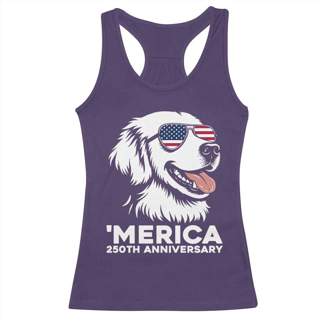 Merica Golden Retriever Lover Racerback Tank Top 250th Anniversary Gift TS12 Purple Print Your Wear
