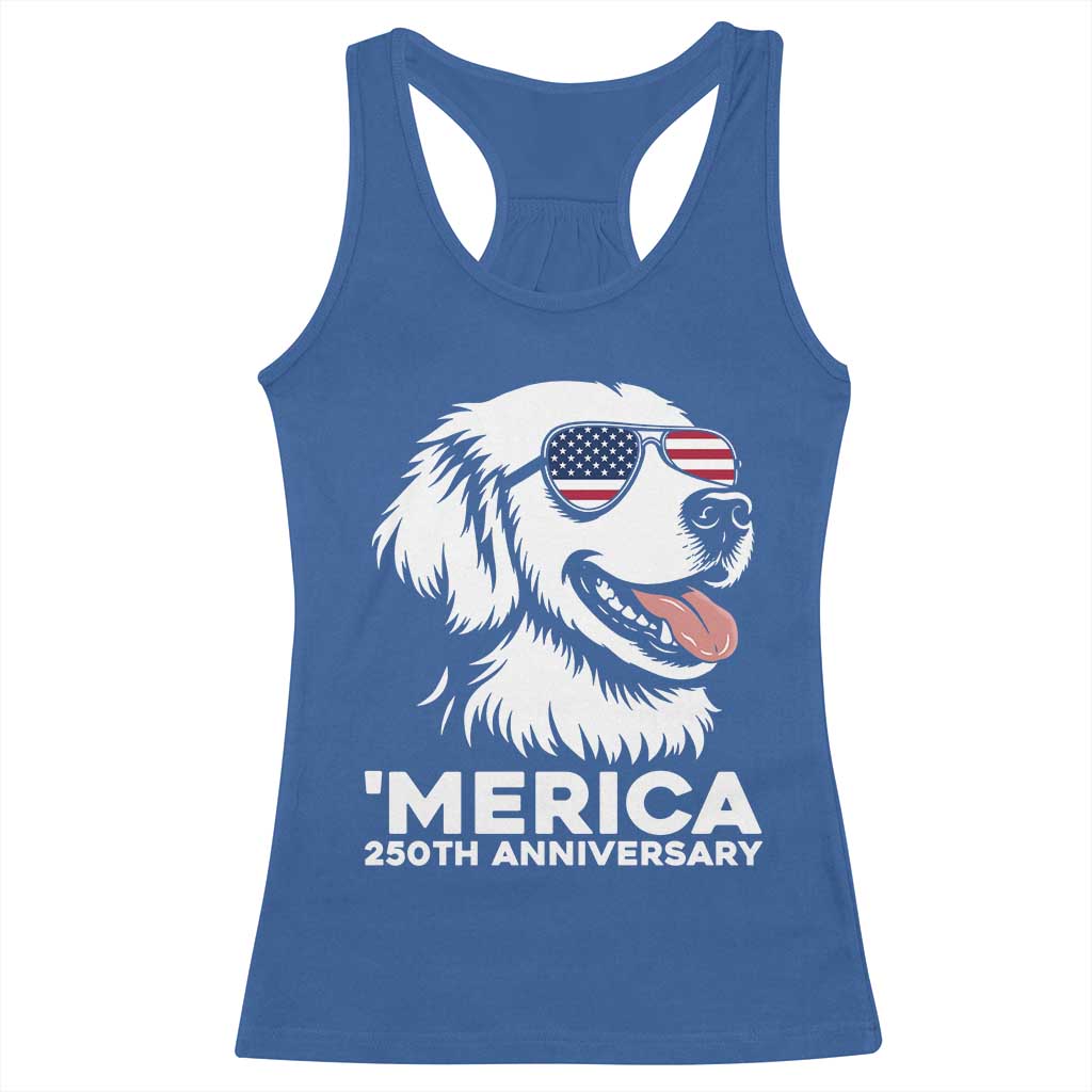 Merica Golden Retriever Lover Racerback Tank Top 250th Anniversary Gift TS12 Royal Blue Print Your Wear