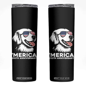 Merica Golden Retriever Lover Skinny Tumbler 250th Anniversary Gift TS12 Black Print Your Wear