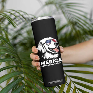 Merica Golden Retriever Lover Skinny Tumbler 250th Anniversary Gift TS12 Print Your Wear