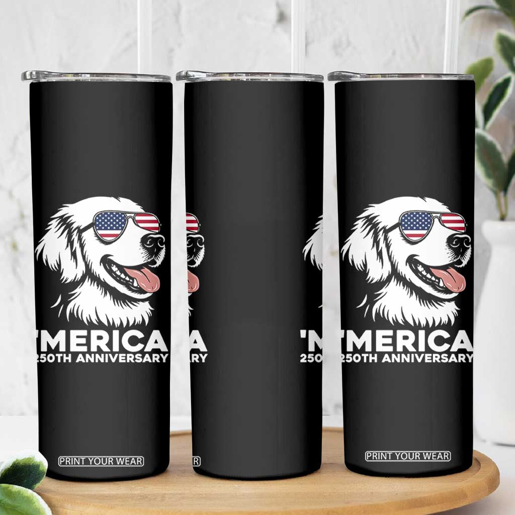 Merica Golden Retriever Lover Skinny Tumbler 250th Anniversary Gift TS12 Print Your Wear