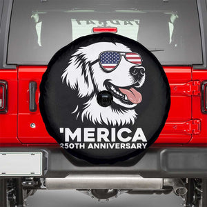 Merica Golden Retriever Lover Spare Tire Cover - 250th Anniversary Gift TS12 Black Print Your Wear