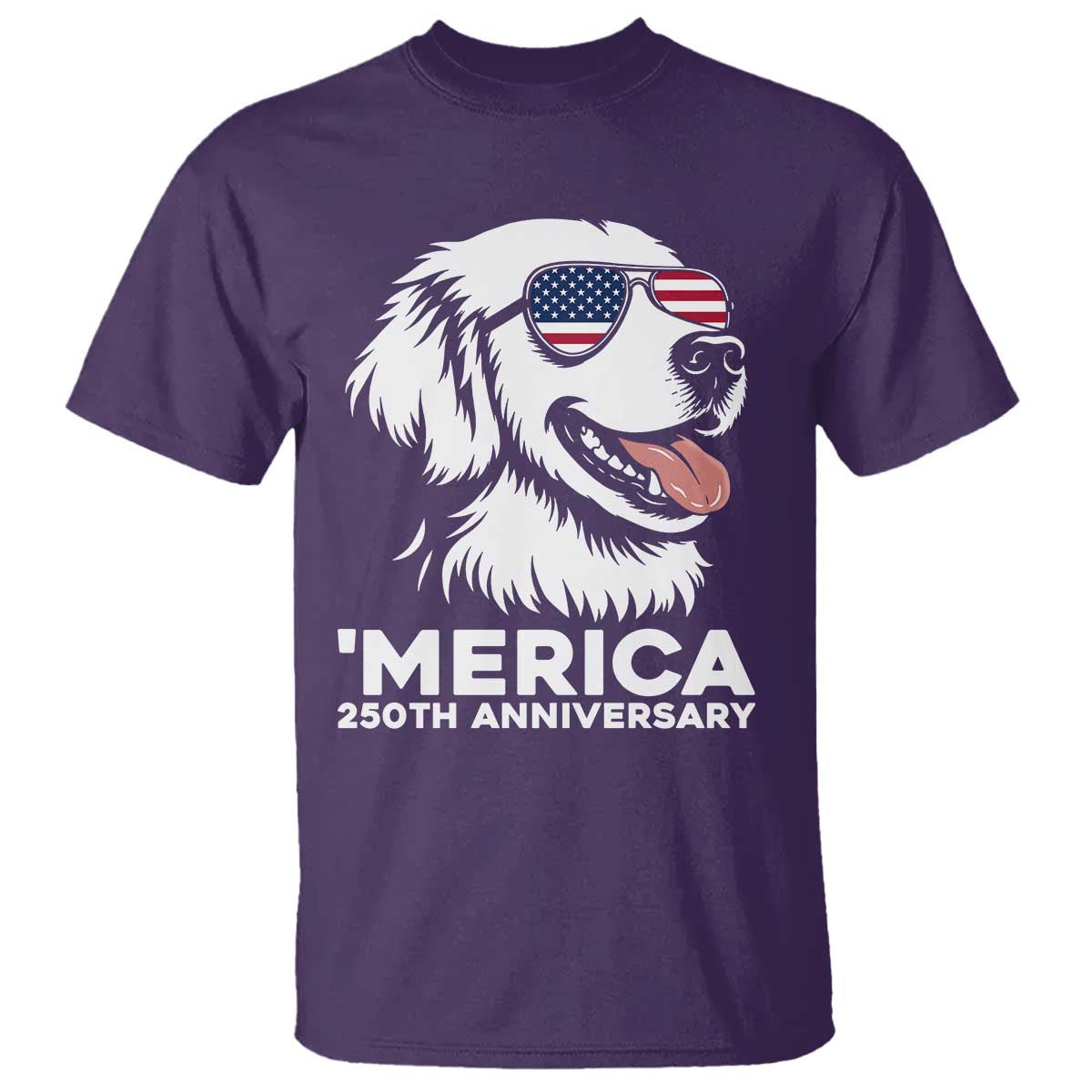 Merica Golden Retriever Lover T Shirt 250th Anniversary Gift TS12 Purple Print Your Wear