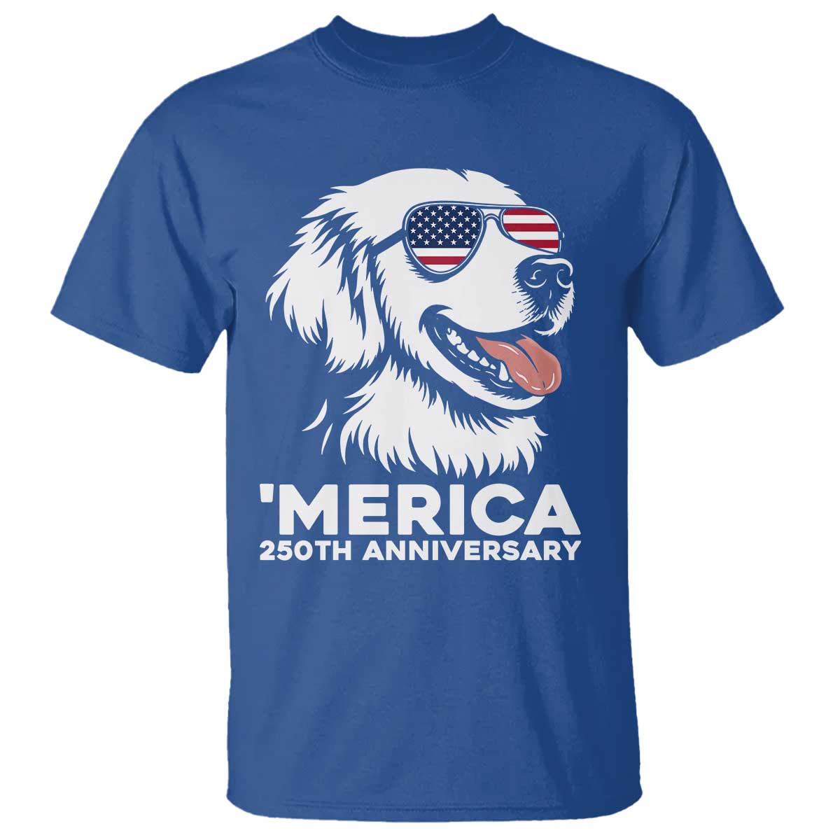 Merica Golden Retriever Lover T Shirt 250th Anniversary Gift TS12 Royal Blue Print Your Wear