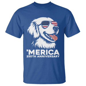 Merica Golden Retriever Lover T Shirt 250th Anniversary Gift TS12 Royal Blue Print Your Wear