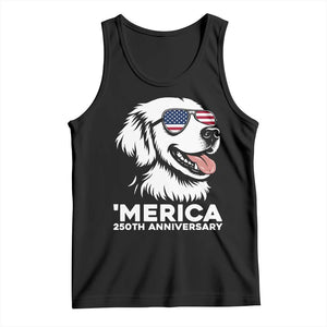 Merica Golden Retriever Lover Tank Top 250th Anniversary Gift TS12 Black Print Your Wear