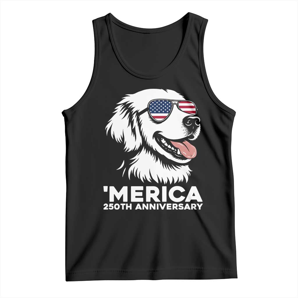Merica Golden Retriever Lover Tank Top 250th Anniversary Gift TS12 Black Print Your Wear